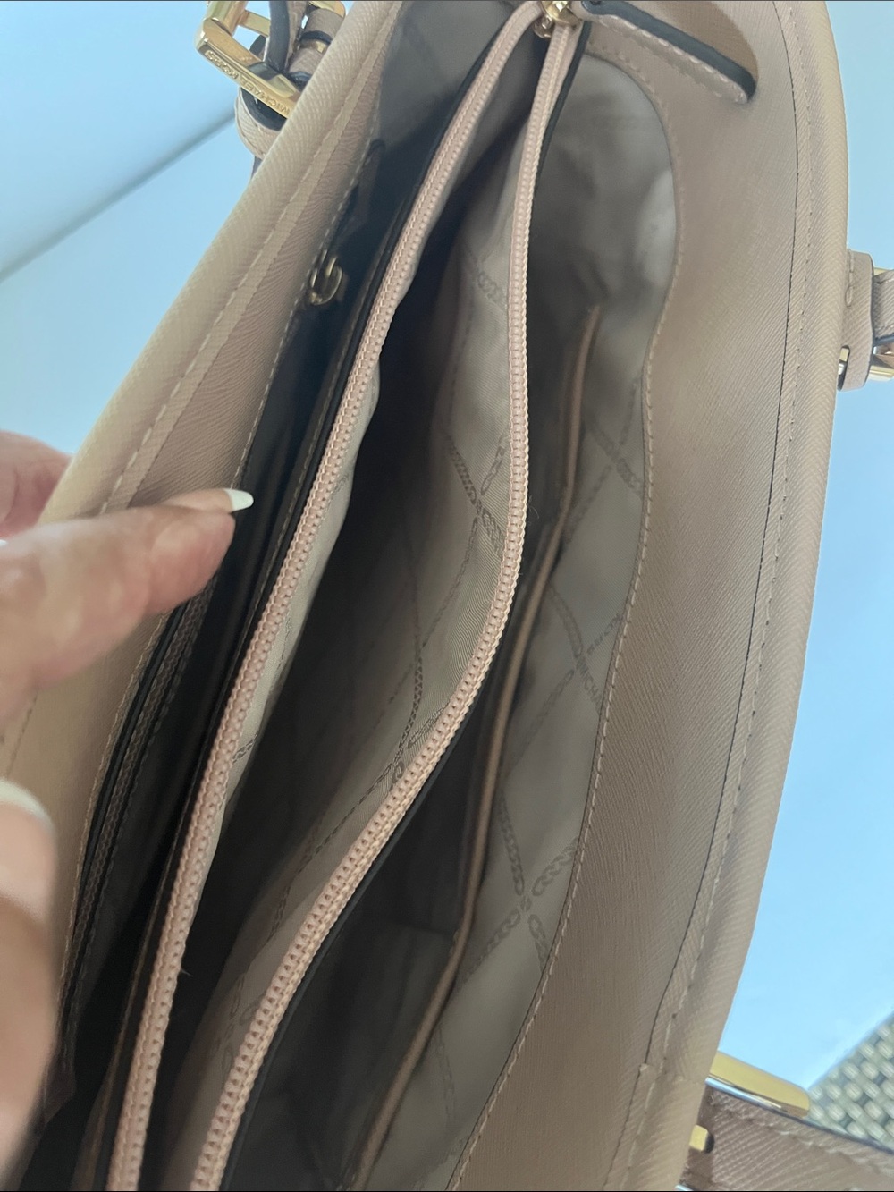 Michael Kors Blush Saffiano Leather Tote with Front Pocket - Picture 9 of 11